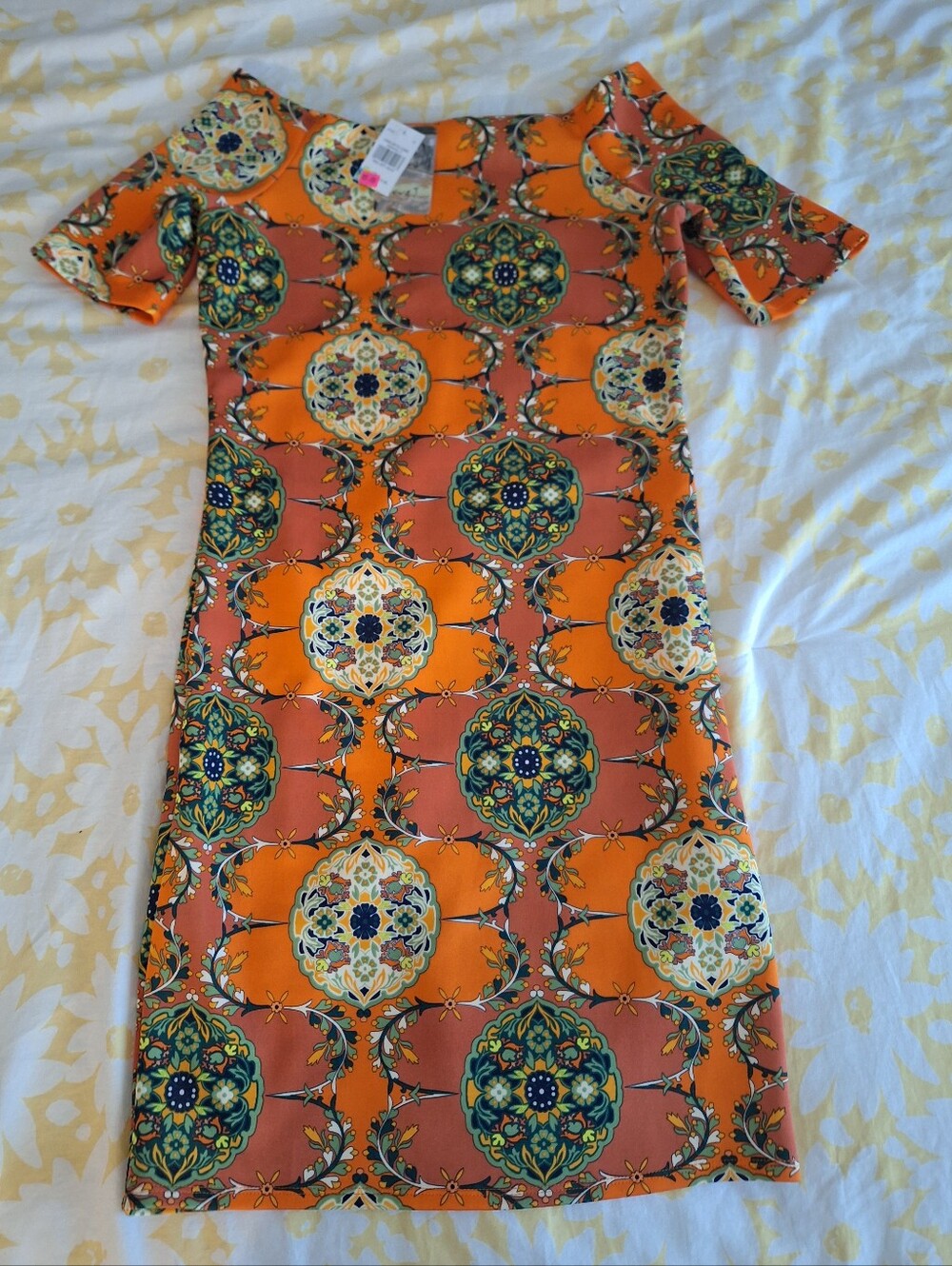 Xhilaration Orange Multi-Pattern Mini Dress
